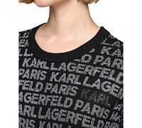 Karl Lagerfeld Paris Petite Pullover Logo Sweater