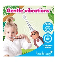 Brush-Baby WildOnes Monkey Kids Electric Rechargeable Toothbrush | Childrens Electric Toothbrush | Animal Character Toothbrush