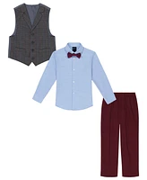 Nautica Toddler and Little Boys Deco Plaid Duo Vest, 4-Piece Set