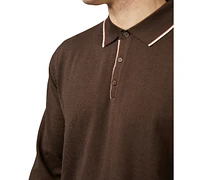 Ben Sherman Men's Regular-Fit Tipped Merino Wool Polo Shirt