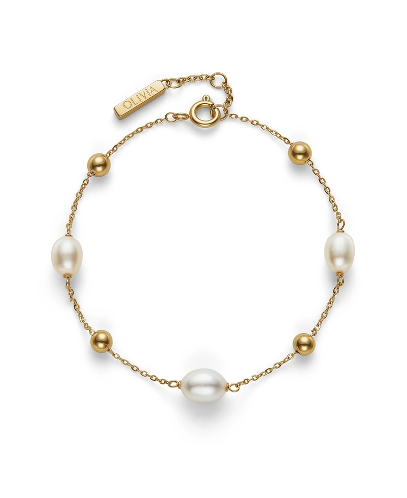 Olivia Burton by the Sea Cultivated Pearl Gold-Plated Bracelet - Gold