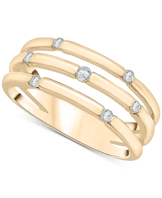 Wrapped Diamond Three Row Stack Look Ring (1/6 ct. t.w.) in 10k Gold, Created for Macy's