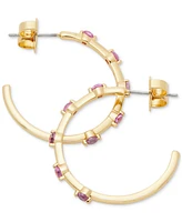 kate spade new york Gold-Tone Hint of Shimmer Small Hoop Earrings, 1"