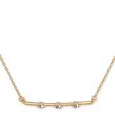 Kate Spade New York Cubic Zirconia Bar Pendant Necklace, 16" + 3" extender