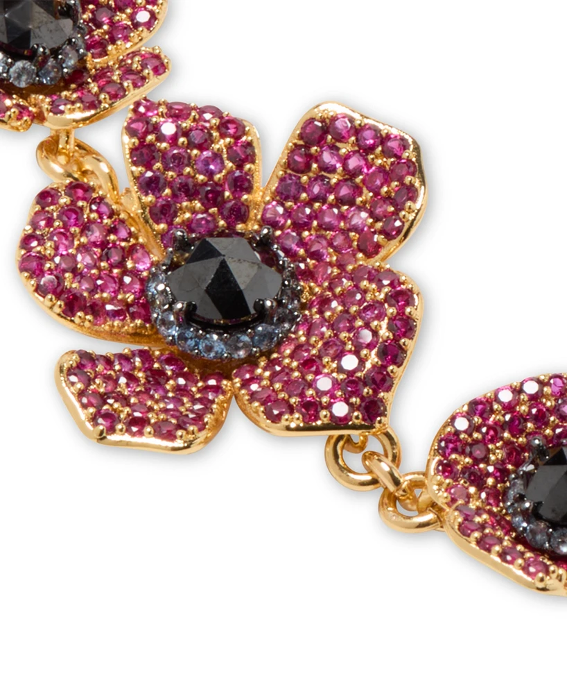 Kate Spade New York Gold-Tone Color Cubic Zirconia Poppy Flex Bracelet