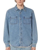 Frank And Oak Men's Loose-Fit Button-Down Denim Shirt