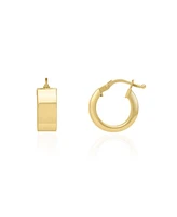 The Lovery Mini Square Tube Huggie Hoop Earrings 14K Gold