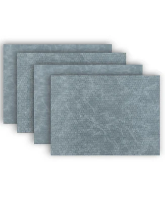 Dainty Home Sorento Faux Leather Look Outdoor Dining Set Textured 2 Pattern Reversible 12" x 18" Rectangular Placemats of 4