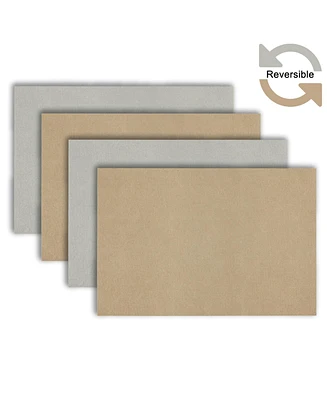 Dainty Home Amalfi Faux Leather Look Outdoor Dining Set Textured 2 Colored Reversible 12" x 18" Rectangular Placemats of 4