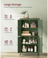 Slickblue Bathroom Cabinet, Floor Storage Cabinet With Adjustable Shelves