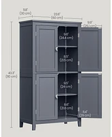 Slickblue Bathroom Cabinet, Floor Storage Cabinet With Adjustable Shelves