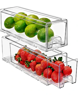 Sorbus Pack Small Clear Stackable Pull-Out Drawers - Organization and Storage Containers for Kitchen, Pantry