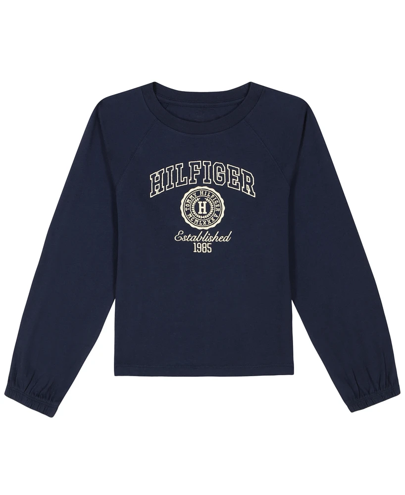 Tommy Hilfiger Little Girls Varsity Embroidered Long Sleeve Tee