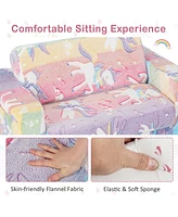Costway 2-in-1 Flip Out Kid s Sofa Chair Convertible Toddler Couch to Lounger