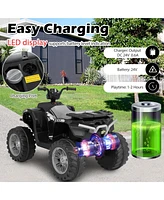Costway 24V Kids Ride-On Electric Atv 4-Wheeler Quad Car with Wireless Connection