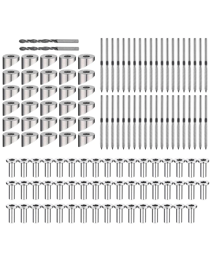 Yescom 316 Stainless Steel Cable Railing Hardware Kit Lag Screw Angled Beveled Washer