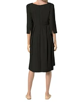 Marion Maternity Empire Waist Nursing Midi Tea Dress Tencel