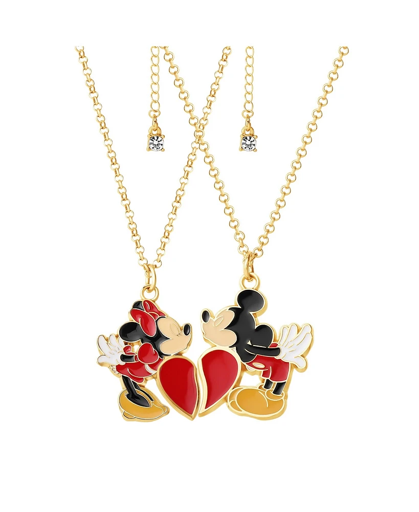 Disney Minnie & Mickey Mouse 2 Piece Necklace Set