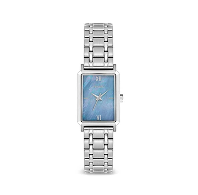 Vincero Blue Pearl Women's Ava 2.0 Rectangular Stainless Steel Bracelet Watch