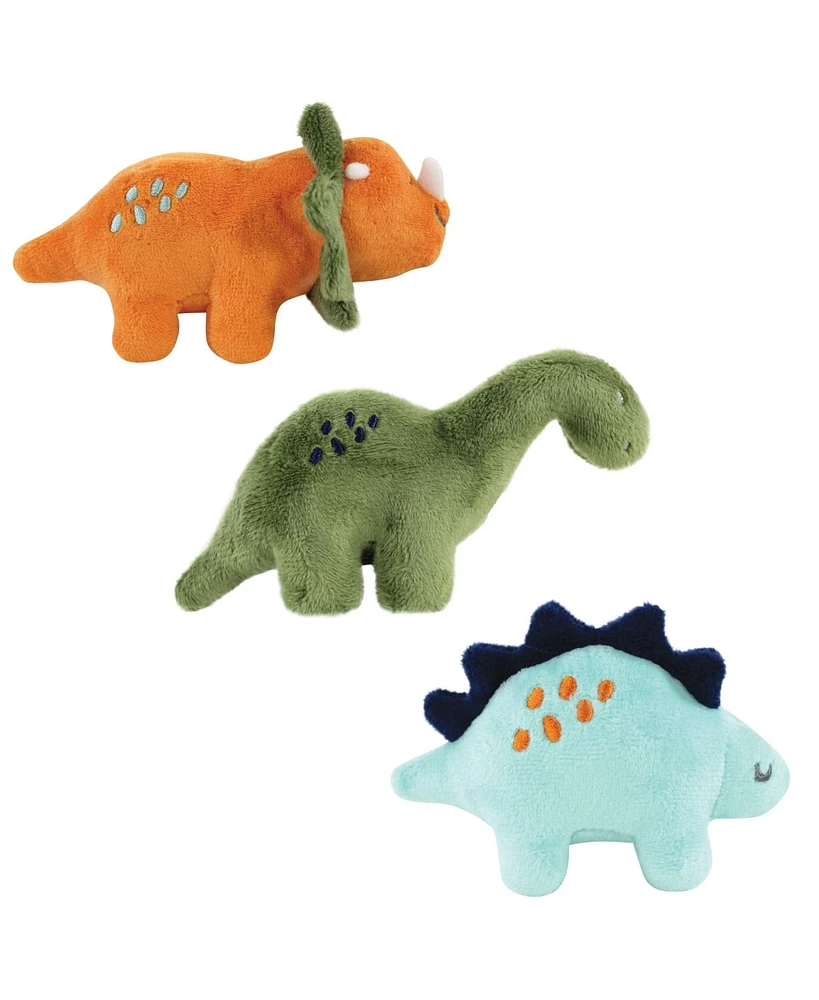 Luvable Friends Dog Squeaky Plush Dog Mini Toy Set, Dinosaurs