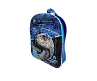 Jurassic World Mini 11" Backpack Blue The Last Raptor Velociraptor Boys Black