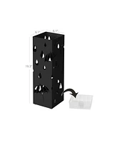 Slickblue Square Black Umbrella Stand Sleek and Modern Umbrella Holder