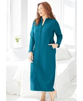 Dreams & Co. Plus Plush Zip-Front Robe