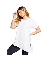 June + Vie Women's Short-Sleeve Asymmetrical Tunic