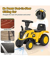 Costway Kids Ride on Tractor Licensed Caterpillar Foot to Floor Sliding Car with Shovel