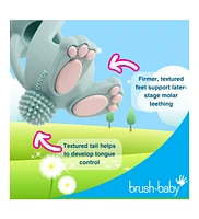 Brush-Baby Bobbie Bunny Baby Teether Toy Cappuccino Grey | Twist & Bounce Teething Toy