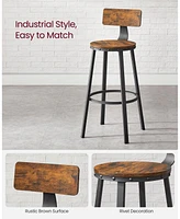 Slickblue Industrial Bar Stools with Backrests Stylish and Durable Seating for Modern Spaces