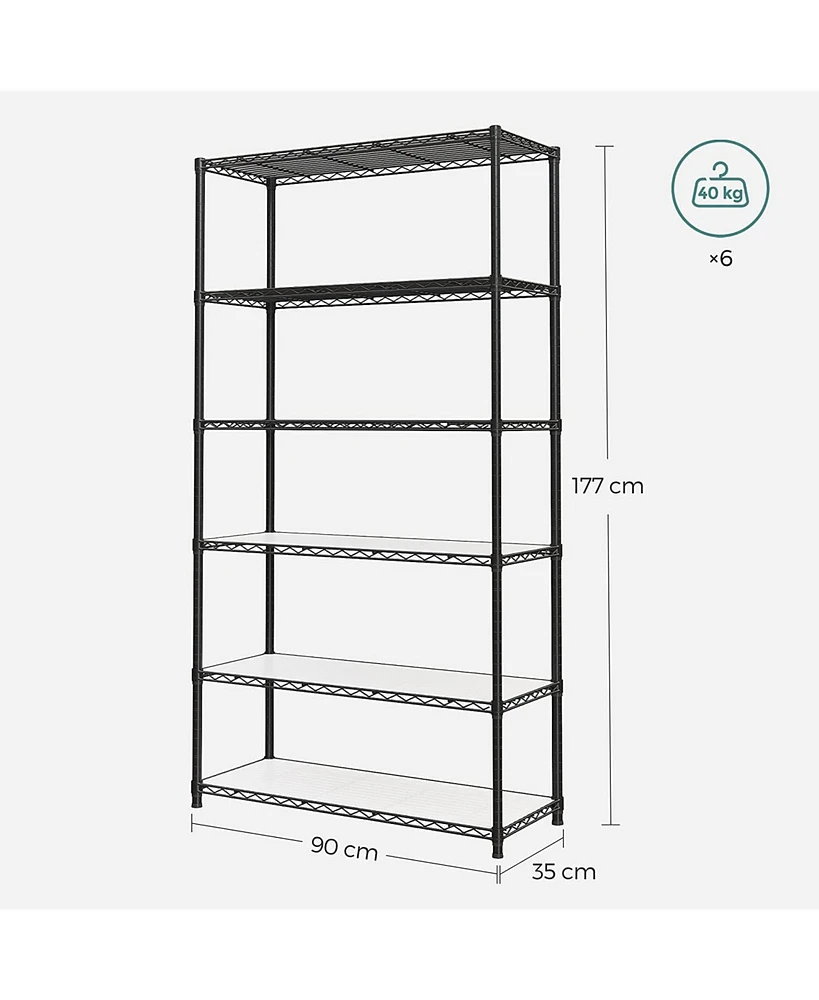 Slickblue 6-Tier Storage Shelves Spacious and Versatile Organizer for Home or Office
