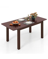 Sugift Extendable Folding Dining Table with Rubber Wood Frame and Safety Locks