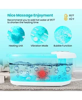 Vebreda Foot Spa Massager Tub with Removable Pedicure Stone and Massage Beads-Turquoise