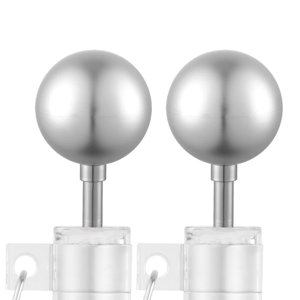 Yescom 2 Packs 3" Flagpole Silver Ball Top Finial Ornament for 20 25 30 Ft Flag Pole Outdoor