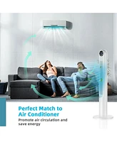 Vebreda 42 Inch 80 Degree Tower Fan with Smart Display Panel and Remote Control-White