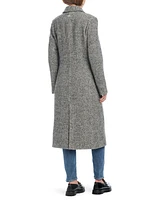 Sanctuary Women's Single-Breasted Novelty Herringbone Maxi Coat