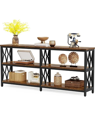 Tribesigns 70.9" Long Console Table with Storage Shelves, Industrial 3