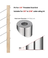 Yescom 316 Stainless Steel 1/4” Angled Beveled Washer for 1/8" Cable Railing 30 Pack