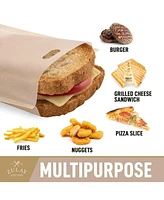 Zulay Kitchen 6 Pack Reusable Toaster Bags For Grilled Cheese Sandwiches