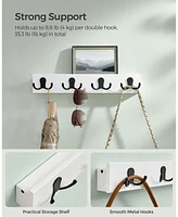 Slickblue Coat Rack Wall Mount with 4 Double Metal Hooks