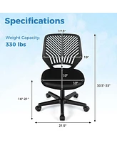 Costway Height-adjustable Ergonomic Kids Desk Chair with Universal Casters Working