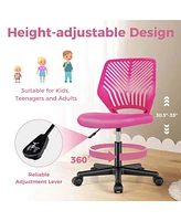 Costway Height-adjustable Ergonomic Kids Desk Chair with Universal Casters Working