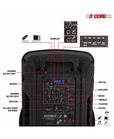 5 Core Party Speaker Portable Pa System 2 Wireless Mic Bluetooth Loud Big Powered Dj Karaoke Machine