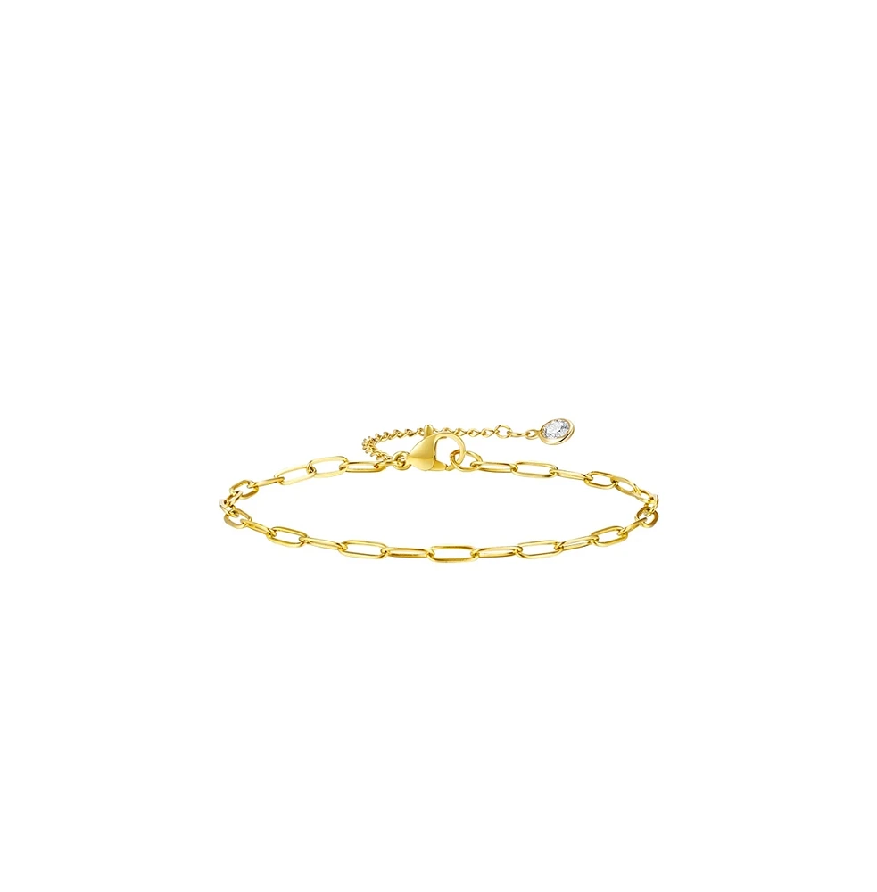 Hollywood Sensation Elegant Gold Paperclip Link Bracelet