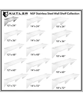 Kutler 12" x 24" Stainless Steel Shelf, Nsf Commercial Wall Mount Shelving w/ Backsplash, Floating Metal Mounted Shelves for Restaurant, Kitchen, Home