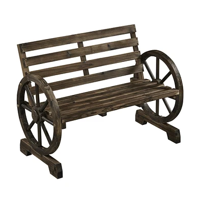 Yaheetech 41" Chariot Wheel Modeling Outdoor Garden Bench