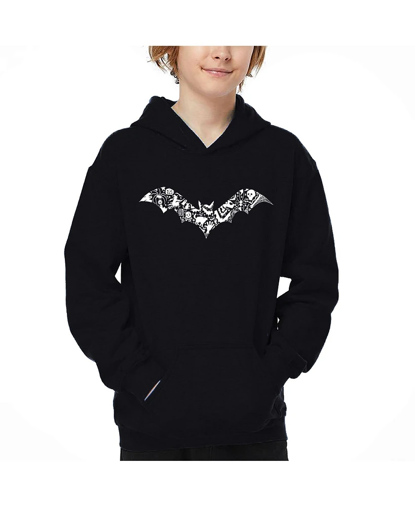 La Pop Art Boys Bat Pics Word Hooded Sweatshirt