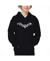 La Pop Art Boys Bat Pics Word Hooded Sweatshirt