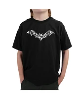 La Pop Art Boys Bat Pics Word T-Shirt